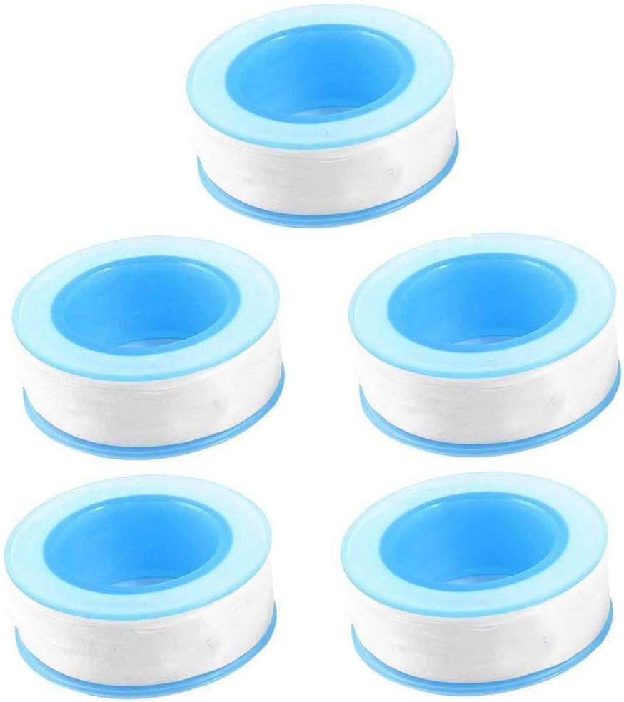 Teflon Tape, Thread Seal Tapes，PTFE Thread Seal Tape for Plumbers Sealant Tape for Leak Water Pipe Thread 1/2 inch x 500 inch (5 Pack/White)