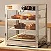 VEVOR 3-Tier Commercial Food Warmer Display, 800W Food Display Warmer with Light to Enhance Food Display, 86℉~185℉ Temperature Control, 90L Large Capacity for Hamburger, Pizza, Bread, Fried Chicken