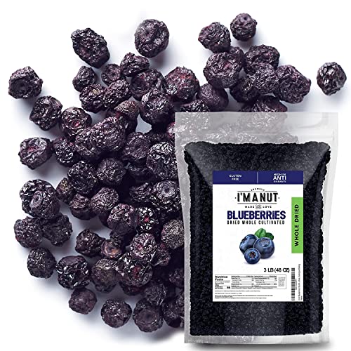 Dried Blueberries 3 lb – gluten-free & peanut-free, slightly sweetened