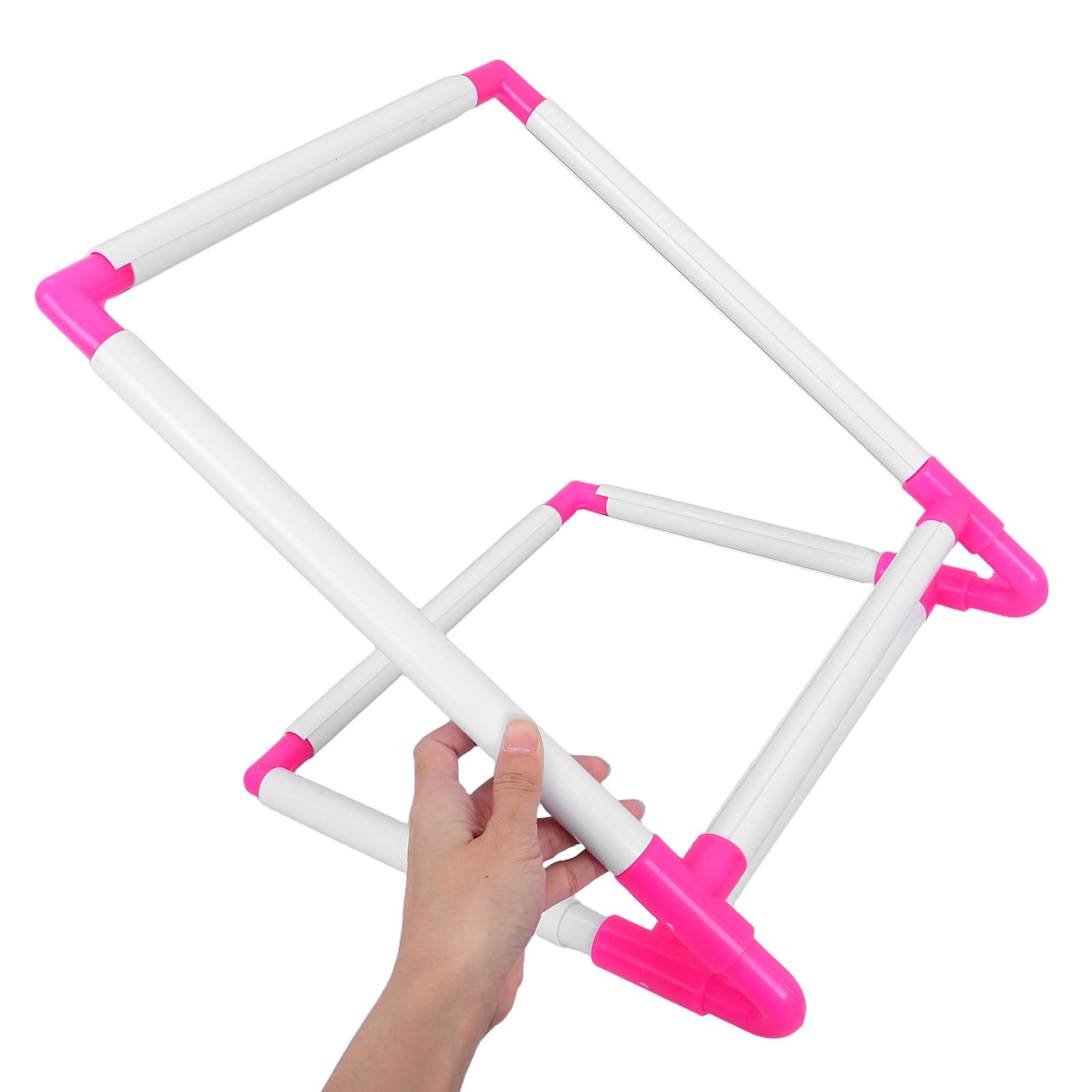 Operitacx Supporto per Ricamo a Punto Croce in Pvc Bianco Telaio Stabile e Facile da Smontare per Progetti DIY e Uso da Tavolo