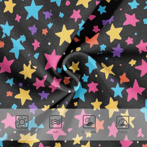 Wusikd Colorful Stars Girls' Underwear Cotton Black Girls Briefs Soft Toddler Underwear 2T3
