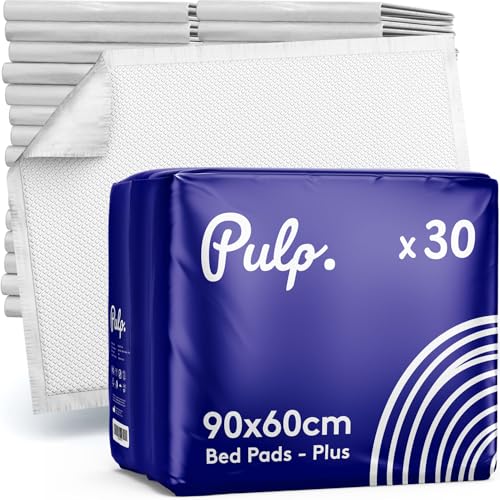 30 x PULP Krankenunterlagen 60x90cm | Hoch Saugfähig, Einweg Inkontinenz Bettunterlage | Wickelunterlage Für Babys | Inkontinenzauflagen Und Bettunterlage Wasserdicht Für Erwachsene, Baby's Haustiere