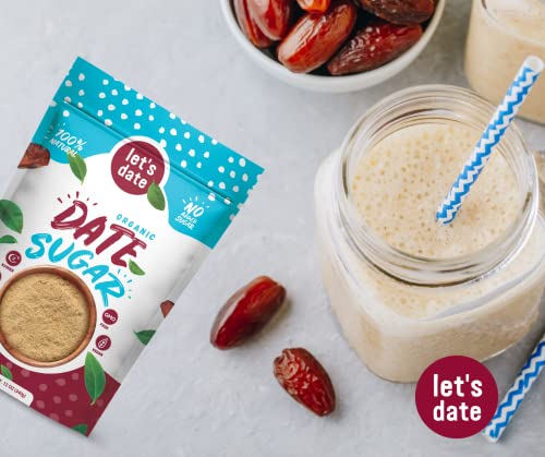Let’s Date | Organic Date Sugar | Excellent Sugar Substitute| Baking Sugar Alternative| Good Source Of Fiber | Vegan | Paleo| Gluten Free| Kosher | Non- Gmo | Natural Sweetener (12Oz (Pack Of 6)) #TOP5