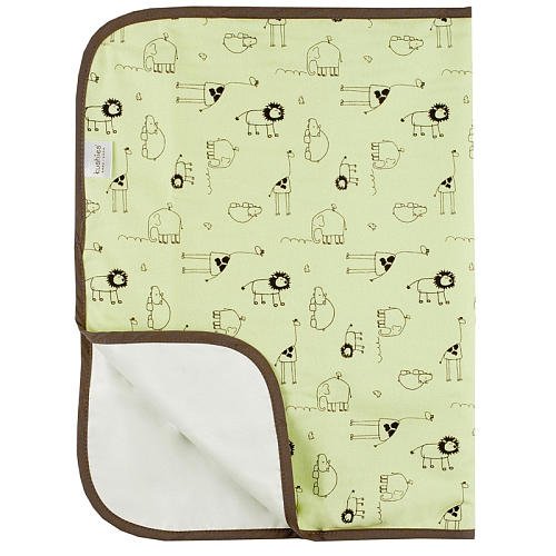 Kushies Waterproof Deluxe Change Pad Green Safari Crib