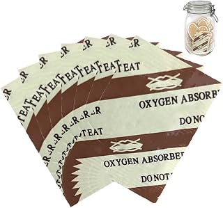 Uzztfa 100 Absorbedores De Oxígeno De Grado Alimenticio En Bolsa De Vacío, Observadores De Oxígeno para Cecina Casera Y Almacenamiento De Alimentos a Largo Plazo