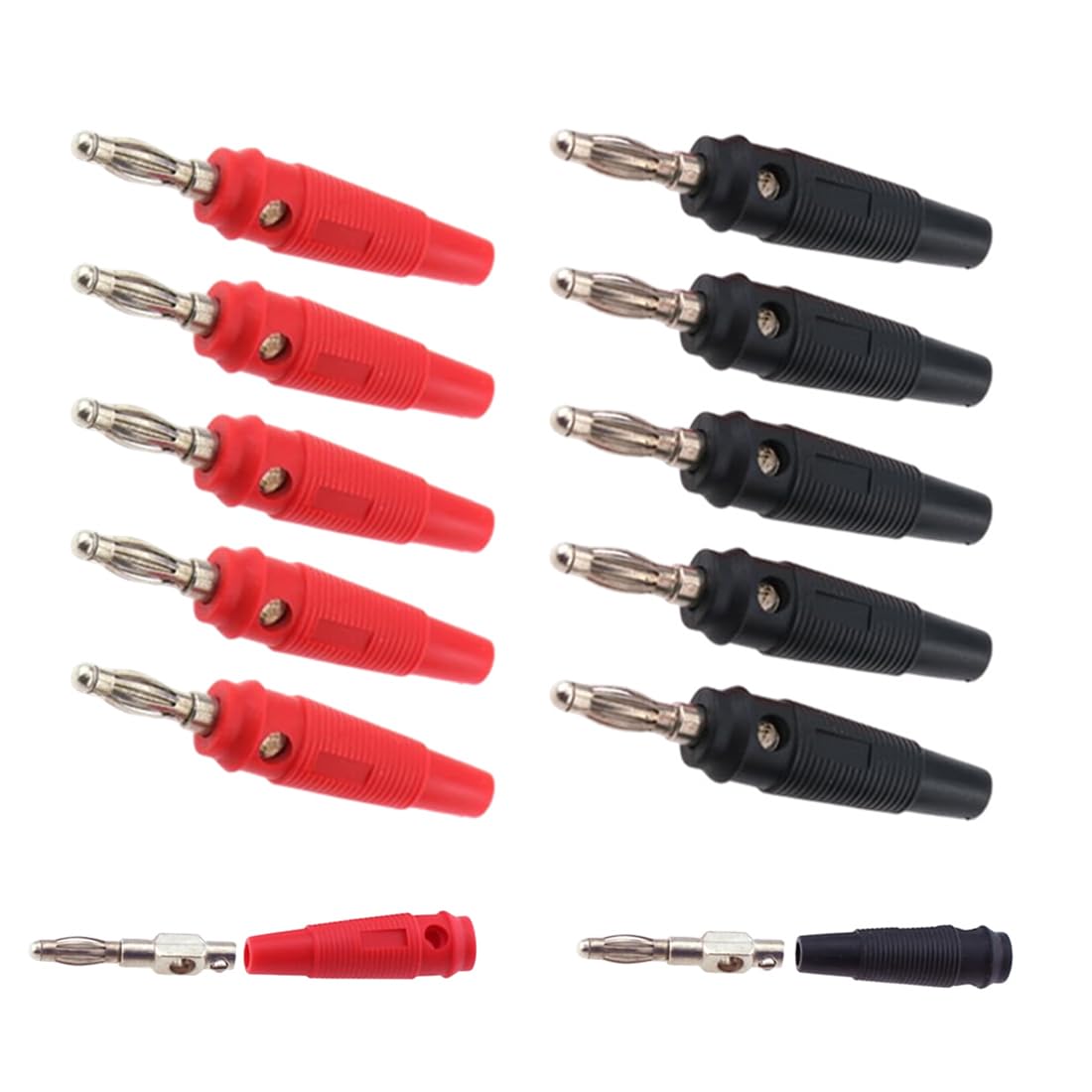 Set 10 Connettori a Banana 20A per Casse Audio 4mm Spinotti Altoparlanti