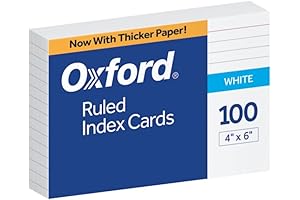 Oxford 4" x 6" Premium Ruled Index Cards: Smooth, Durable, and Versatile...