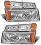 ADCARLIGHTS 2004-2012 Colorado Headlight Assembly for 2004-2012 Chevy Colorado / GMC Canyon / 2006-2008 ISUZU I-Series Headlamp Replacement Left and Right - Chrome Housing