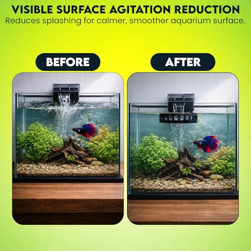 Image of Aquarium Filter Baffle, Universal HOB Filter Compatible, Slow Flow Design for Betta Fish and Shrimp Tanks, 2 Suction Cups for Easy to Install Aquarium (Small)