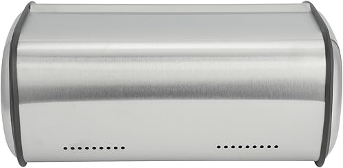 Miniatura 8 de Panera para encimera de cocina, soporte para pan de acero inoxidable, contenedor de almacenamiento de pan de gran capacidad, panera de metal, caja