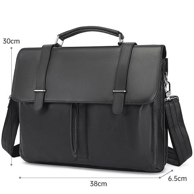 Business genuine leather men's handbag single shoulder diagonal cross briefcase2