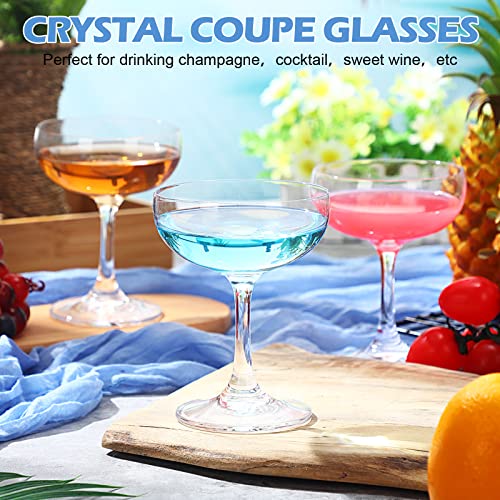 Nuenen 7 Ounce Crystal Coupe Glasses, 220 Ml Elegant Short Stem Martini Glasses, Vintage Champagne Glasses Clear Cocktail Glasses Set For Drinking Wine Home Bar (12 Pcs) #TOP3