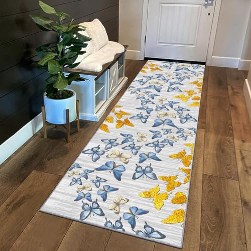 Tapis antidérapant pour couloir long et lavable style vintage