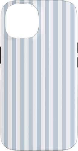 Miniatura 4 de Funda con patrón geométrico a rayas blancas y azul claro para iPhone 16