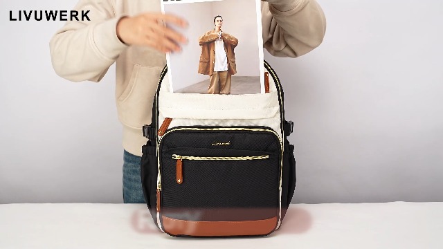 best travel backpack lifehacker LIVUWERK Laptop for Women Bag: 15.6 inch Backpacks with Pouch Pocket for Large Capacity Cup Waterproof Bookbag Anti-theft College Casual Work Book Bags for Teacher Nurse Black Beige Length:14' Kodiak nut bag Leather Backpack Usa American