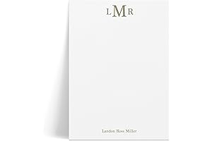 Personalized Monogrammed Notepad Stationery with Name and Initials
