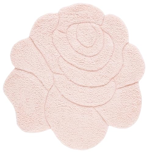 Tapete redondo de 6 pies color rosa Blush/Pink miniatura 2
