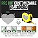Dragon Grips Heart Stickers - 10 Pcs Clear Heart-Shaped Rubberized Grip Stickers - Waterproof, Multi-Purpose, Non-Slip, Textured Cell Phone Grip Tape for Laptop, Mouse, Tablet, iPad, iPhone Case