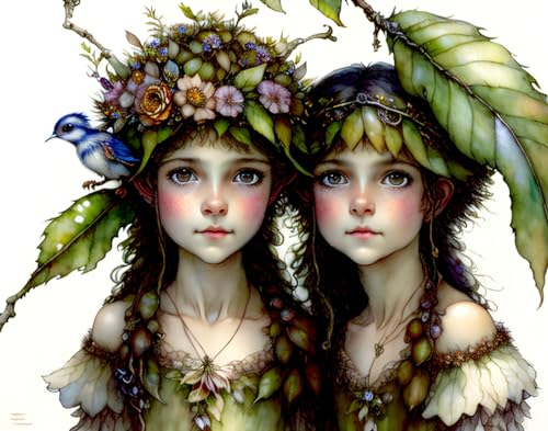 Poster fées grands yeux impression sur toile de salon moderne 58x90