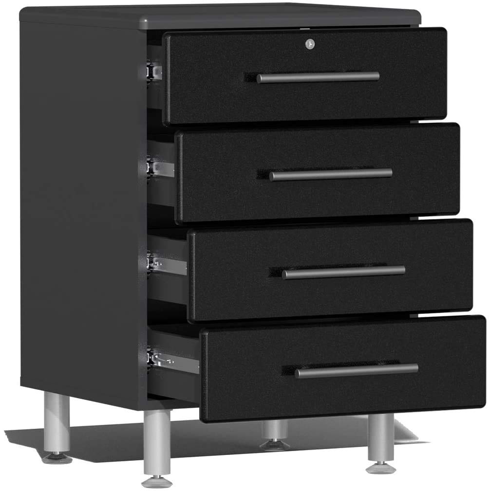 Ulti-Mate Ulti-MATE UG23142B 14-Piece Cabinet Kit with Bamboo Worktops in Midnight Black Metallic