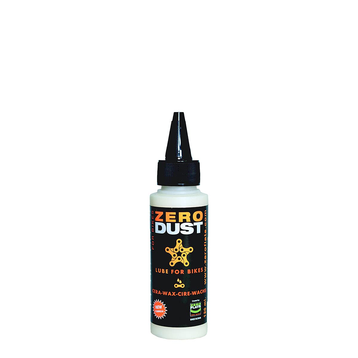 ZEROFLATS ZERODUST Bicycle Dry Wax w/Dust Repellant Technology | Eco-Friendly Chain Lube/Lubricant/Lubrication (120ml ~ 4 to 8 Bikes) High-Performance