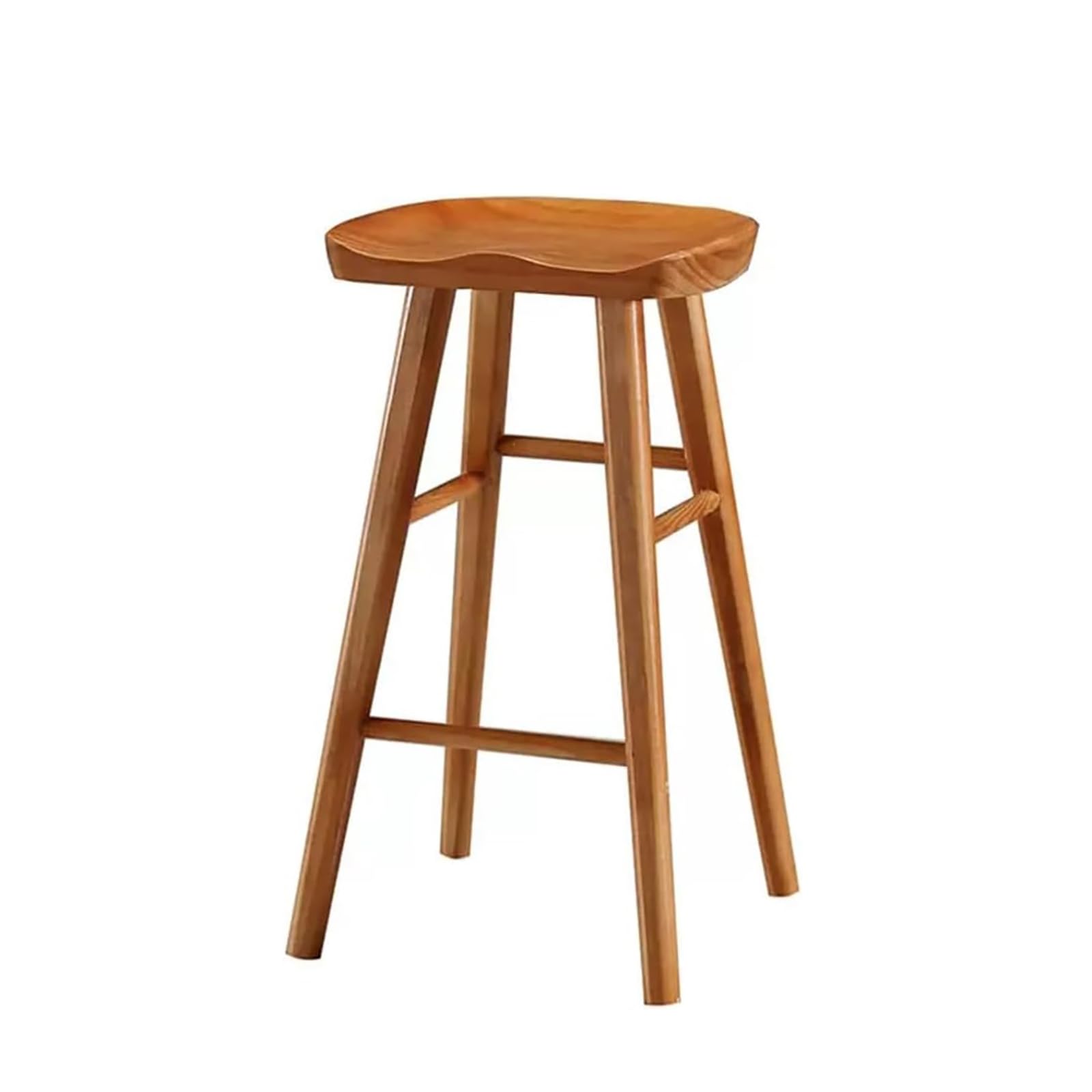 STUIJKVSZ Solid Wood Bar Farmhouse Backless Bartsools,Counter Height s with Wood Top,Footrest,Contemporary Bar Chair for Kitchen Counter Island Pub(Brown Seat Height 21.6", 1 Pc)