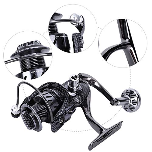 Moulinet de pêche rouet en eau douce et eau salée avec culbuteur pliant - 4
