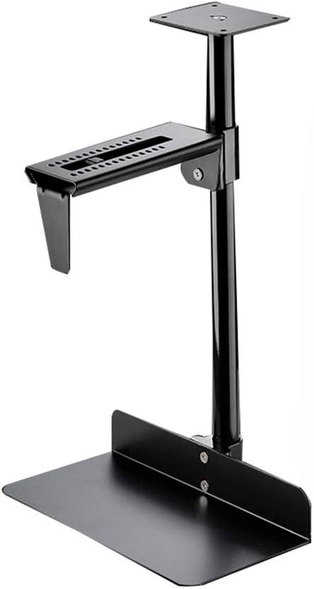 Metal Case Rack, Hanging Adjustable Desktop Computer Desk Bracket, Office and Household Hanging Bracket Tray,Black