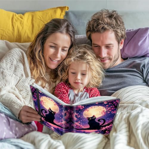 Image of Photo Album 4x6 120 Photos with Strong Elastic Band, Full Moon Black Cat