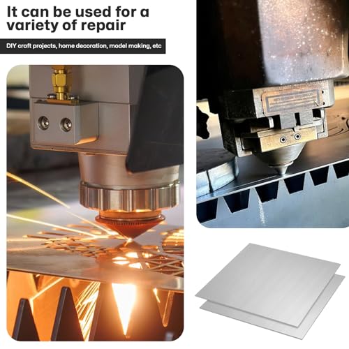 2 Stück 304 Edelstahlblech 2mm, 15 cm × 15 cm Quadratische Stahlplatte Metallplatte GebüRstete OberfläChe für Schneiden SchweißArbeiten Gravieren Bohren DIY Bastelarbeiten