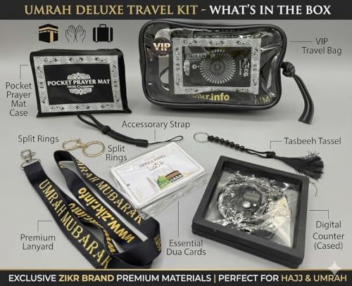 Cartes VIP Umrah Dua en plastique PVC avec Tasbih et cordon de cou