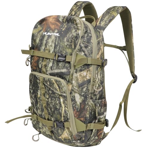 HUNTPAL Hunting Backpack Waterproof Camo Hunting Day Pack with Gun Holder Bag and Storage Pockets, Long-Lasting Large Capacity Backpack for Rifle Shotgun Bow Gun