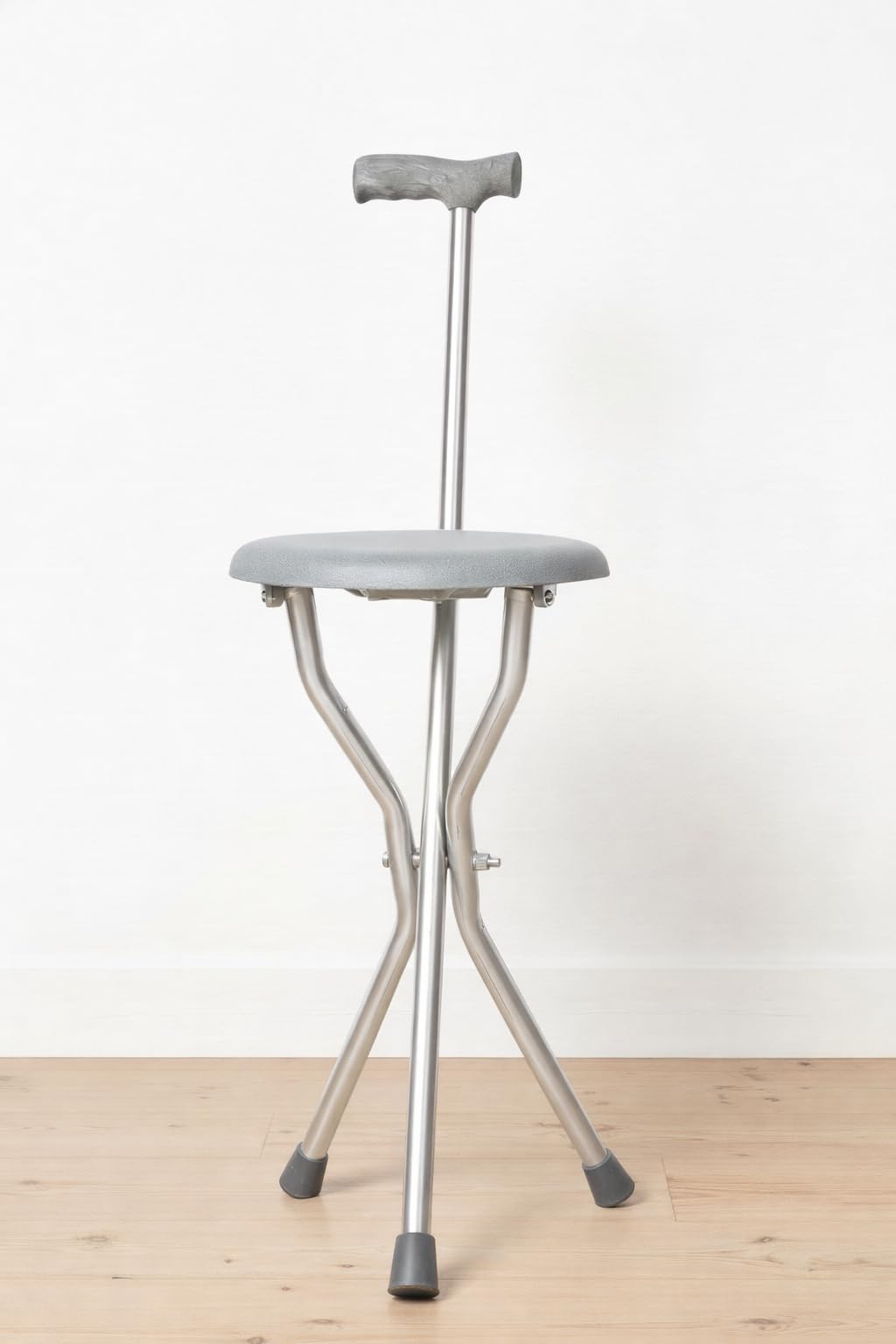 Walking Stick with Seat for Seniors | Lightweight Stainless Steel Walking Support with Built-in Seat | Portable Chair Stick for Men & Women | Foldable Stick, Supports Upto 100 KG Weight