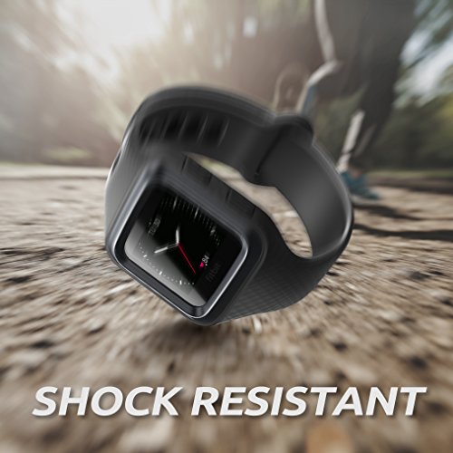 Clayco Fitbit Blaze Bands, [Hera Series] Shock Resistant Bumper Case With Strap Bands For Fitbit Blaze Replacement Smart Fitness Watch Wristband (Black) #TOP4