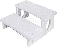 Vista 1 de XtremepowerUS Escalones de spa de resina plástica de alta resistencia de 2 escalones, bañera de hidromasaje, piscina inflable y accesorios de patio