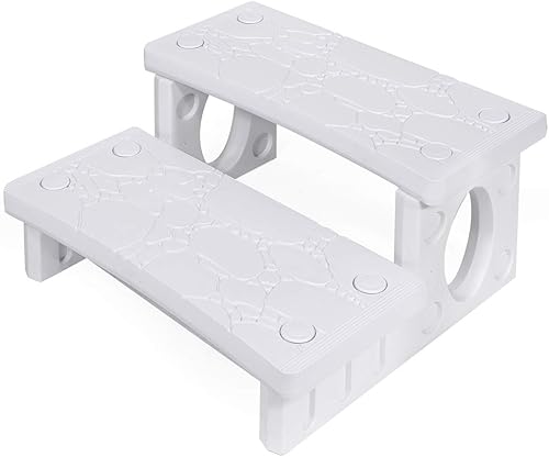 XtremepowerUS - Escalones de spa de resina de plástico resistente de 2 escalones, bañera de hidromasaje, piscina inflable y accesorios de patio,