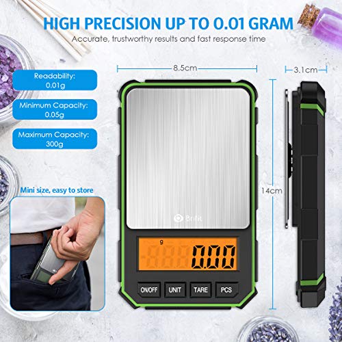 Amir Mini Digital Weighing Scale, 300G By 0.01G, Multifunctional Kitchen Scale, Pocket Scale, Food Scale, Jewelry Scale, Kitchen Scale 300G (Battery Included) #TOP1