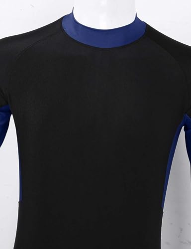 Miniatura 5 de Traje de baño de una pieza de manga corta para hombre con protección solar y cremallera en la parte trasera