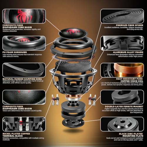 Image of 6.5 in Subwoofers 1200W 4 Ohm SPL 6.5 Inch Car Sub Woofes