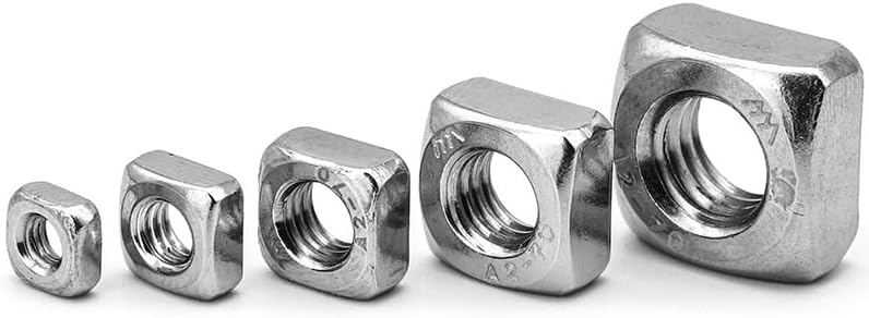 1-50pcs M3 M4 M5 M6 M8 M10 M12 304 Stainles Steel Metric Threaded Square Nut Foursquare Quadrate - (Size: M3 50pcs)