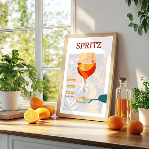 Décoration pour bar et cuisine affiche cocktail Aperol Spritz sans cadre