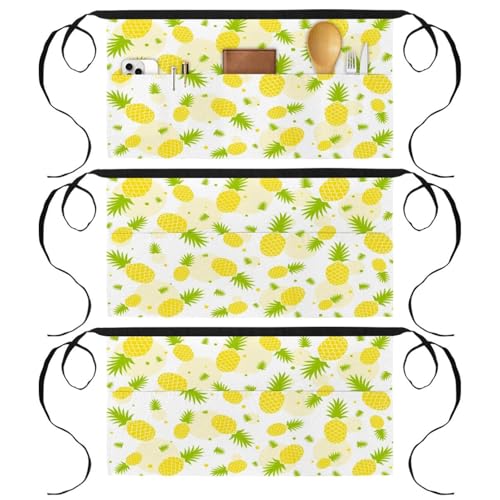Demi-tablier de cuisine ananas idéal pour la pâtisserie et le service au bar