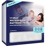 UltraBlock Queen Size Waterproof Mattress Protector - Premium Soft Cotton Terry Cover