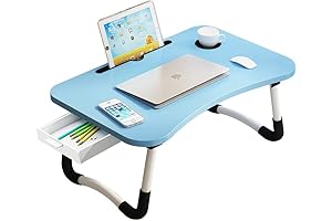 Foldable Laptop Desk with Child Tray and Phone Holder