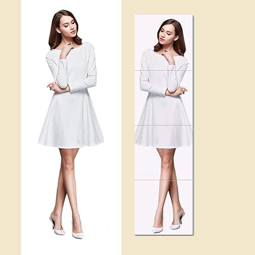 Miniatura 3 de DH Espejo de longitud completa, 8 pulgadas, 4 piezas de panel de espejo de pared de vidrio sin fama, con cinta adhesiva fuerte, sin pegamento de