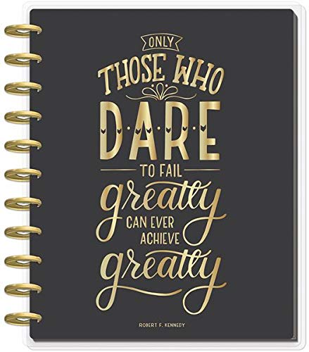 The Happy Planner Big Planner, Horizontal Layout - Black & Gold - Disc-bound Planner - Weekly & Monthly Pages - July 2019 to December 2020 - Stylish & Functional - Big Size - 8.5 x 11 in.