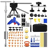 PDR TOOLS 109 strumenti per rimuovere ammaccature senza vernice, kit di riparazione per ammaccature dell'auto con linguette in policarbonato, può rimuovere il 99% delle ammaccature dell'auto in 30
