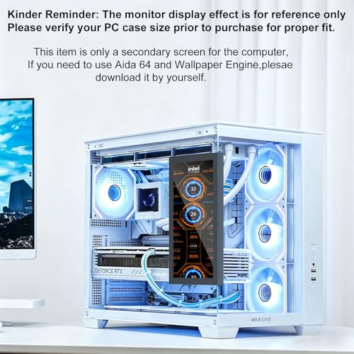 Image of Prechen 10.1 Inch Secondary Mini Monitor,IPS Stretched Bar LCD Travel Display 1540x720 USB-C HDMI Portable Secondary Display with Stand & Speaker, CNC Material for PC Laptop Rasp PI AIDA64, Speaker