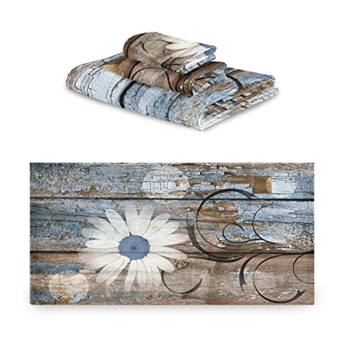 Rustic-Daisy-Bath-Towels-Set-Blue-Brown-Floral-Farmhouse-Spring-Country-3-Piece-Bathroom-Towel-Set1-Luxury-Bath-Towel-1-Hand-Towel-1-Washcloth-Soft-Absorbent-Decorative-Kitchen-Shower-Towel Rustic Daisy Bath Towels Set Blue Brown Floral Farmhouse Spring Country 3 Piece Bathroom Towel Set1 Luxury Bath Towel 1 Hand Towel 1 Washcloth Soft Absorbent Decorative Kitchen Shower Towel