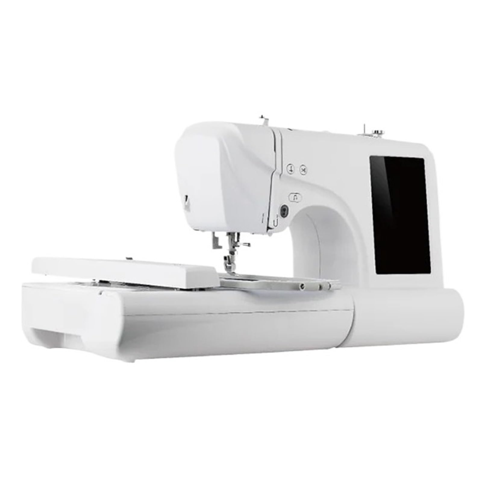 Máquina de bordar eléctrica portátil y computarizada doméstica pequeña AC7 LCD con pantalla táctil y formato DST, seguro y cómodo